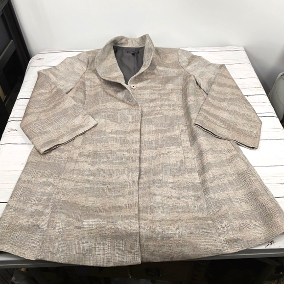 Eileen Fisher Disguise Jacquard Jacket Coat Buttercream Blush S - Picture 6 of 8